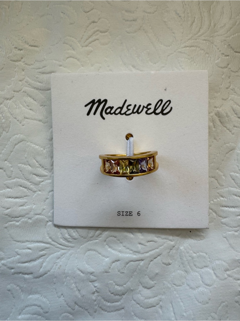 Madewell Multi Color Baguette Cristals Ring